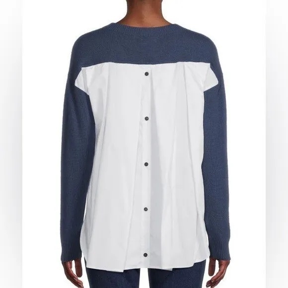 🔥🔥🔥NEW Naadam Cashmere Muxed Media Pleated Back Sweater - Picture 11 of 11